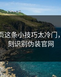 开云网页这条小技巧太冷门，却能立刻识别伪装官网