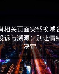 十二生肖相关页面突然换域名？这往往是躲投诉与溯源：别让情绪替你做决定